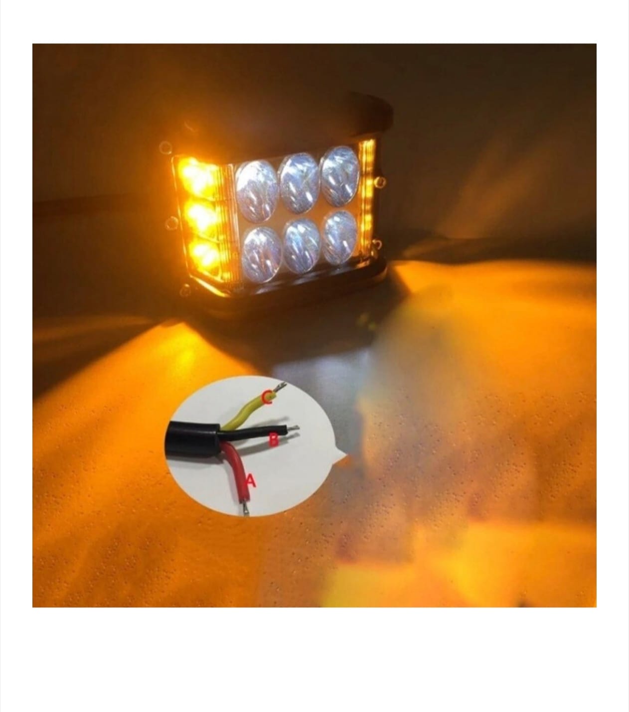 PROIECTOR LED OFF-ROAD BICOLOR ALB-GALBEN STROBOSCO