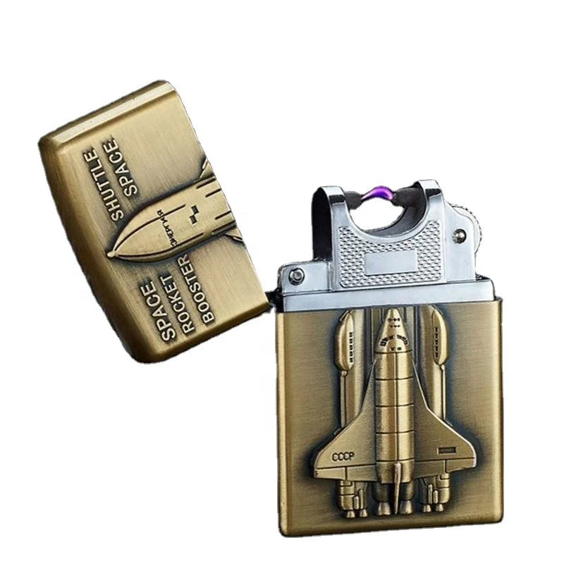 Brichetă electronică fără flacără, reîncărcabilă prin USB, cu dublu impuls, cu un singur arc - Modelul Rachetă