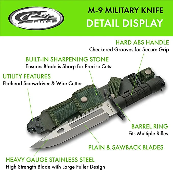 Cutit Baioneta de supravietuire Heavy Duty Military Style M-9