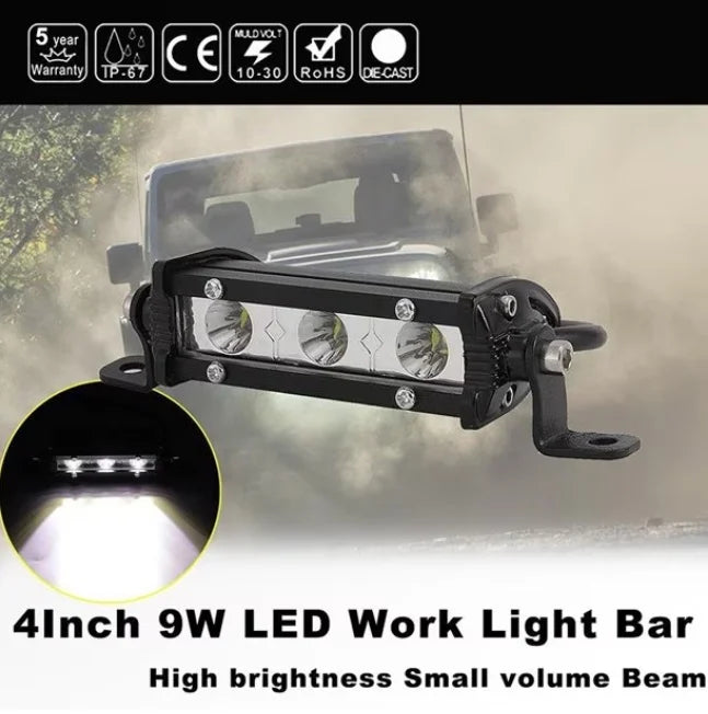 Led Bar Proiector , 11cm, 9W, 3 LED, 12V / 24V, Spot Beam