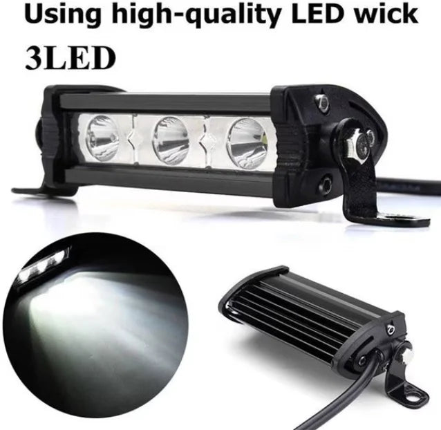Led Bar Proiector , 11cm, 9W, 3 LED, 12V / 24V, Spot Beam