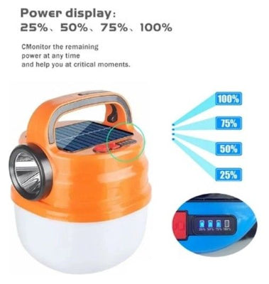 LINTERNA-LAMPĂ SOLAR ÎNCĂRCĂTĂ PRIN USB + TELECOMANDĂ