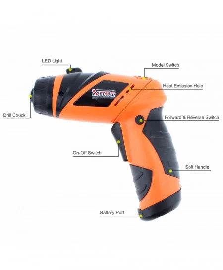 Surubelnita portabila fara fir X-POWER 6V cu baterie